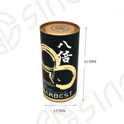 One-piece whisky Tube Gift Boxes with Removal Metal Lids